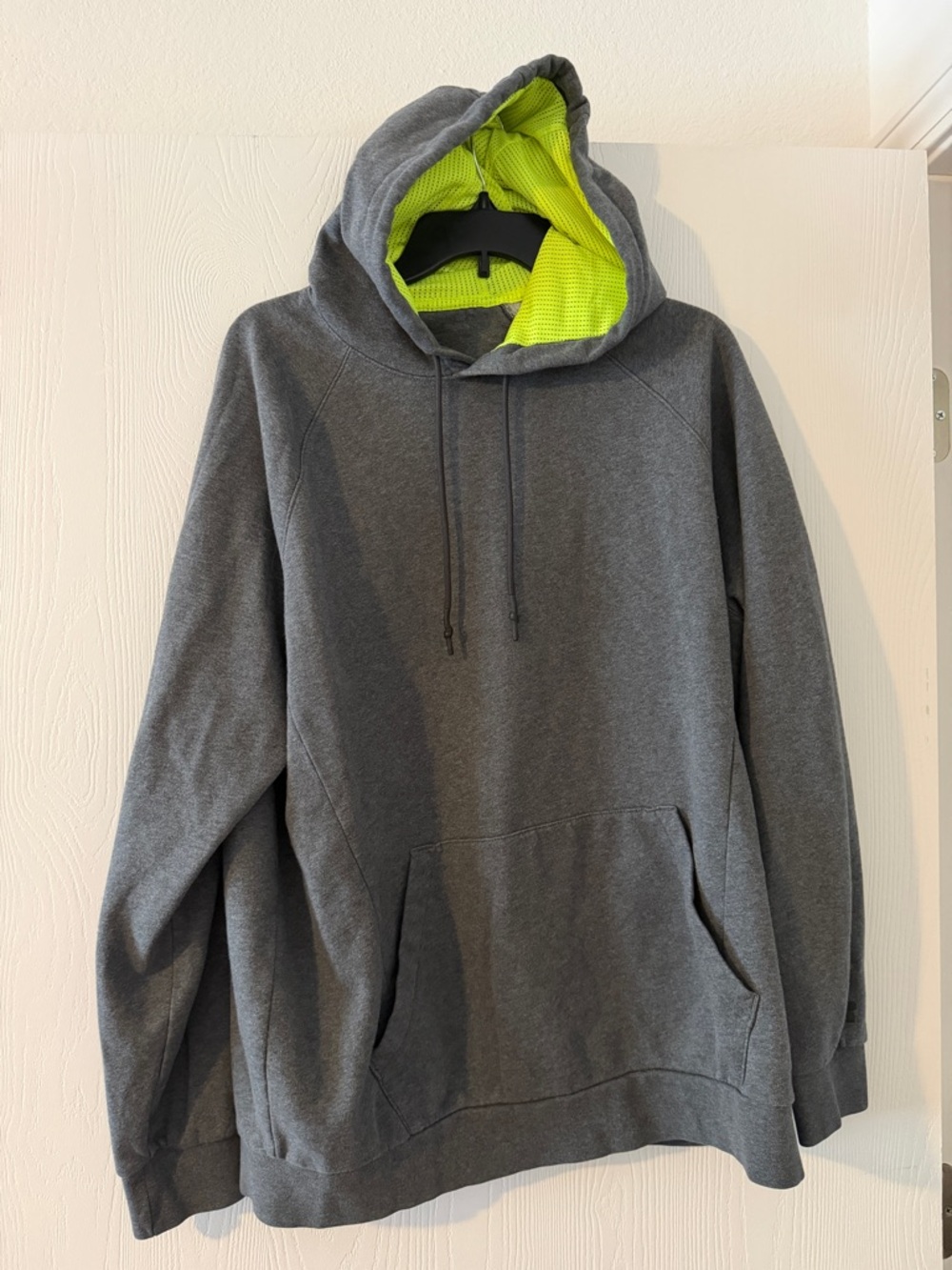 Russell Athletic Gray Hoodie with Neon Lime Lining